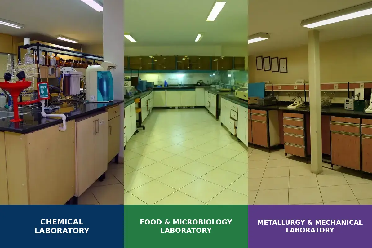 IGI chemical, food and microbiology, metallurgy and mechanical laboratories